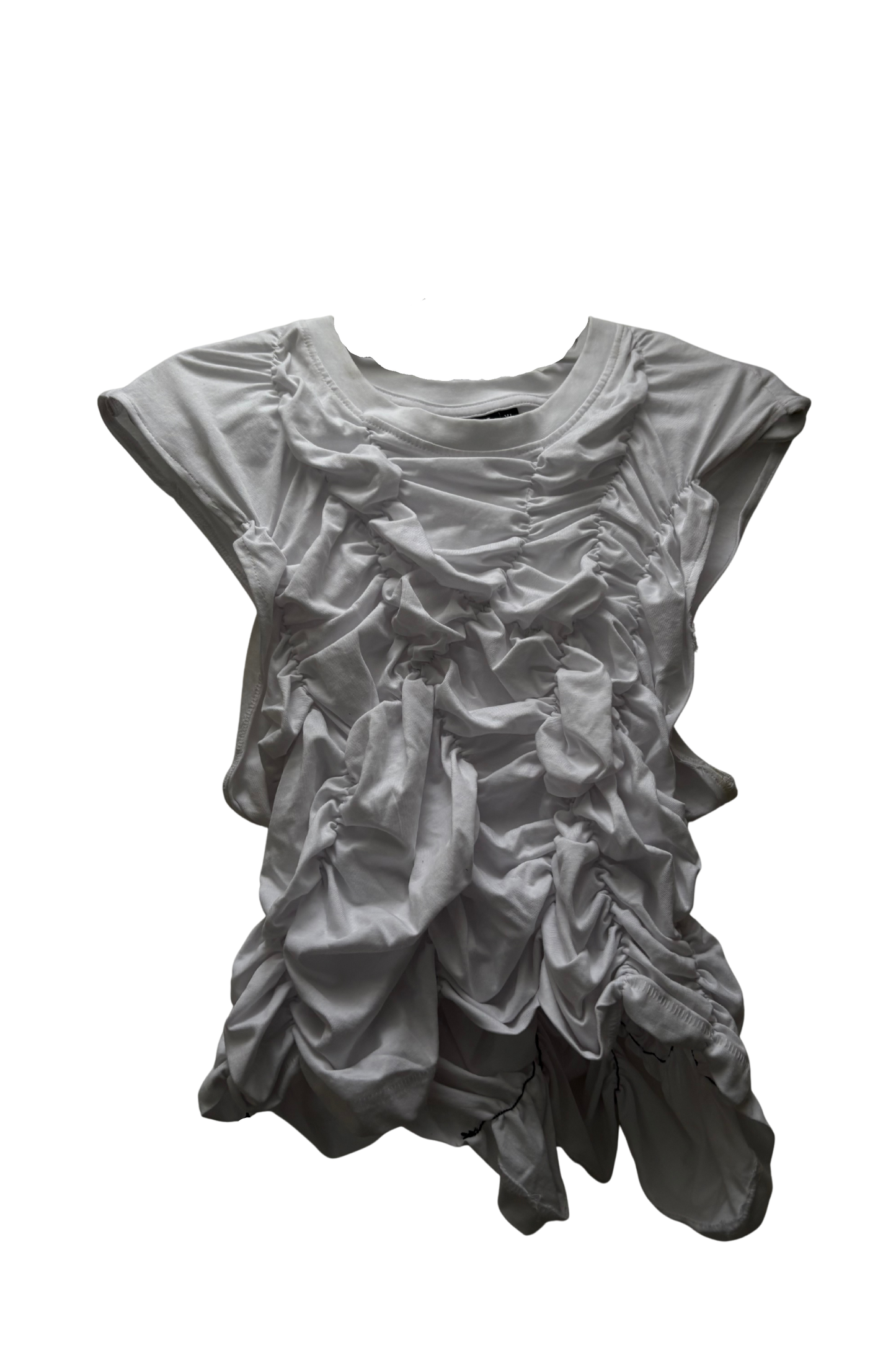 WHITE WRINKLED TOP
