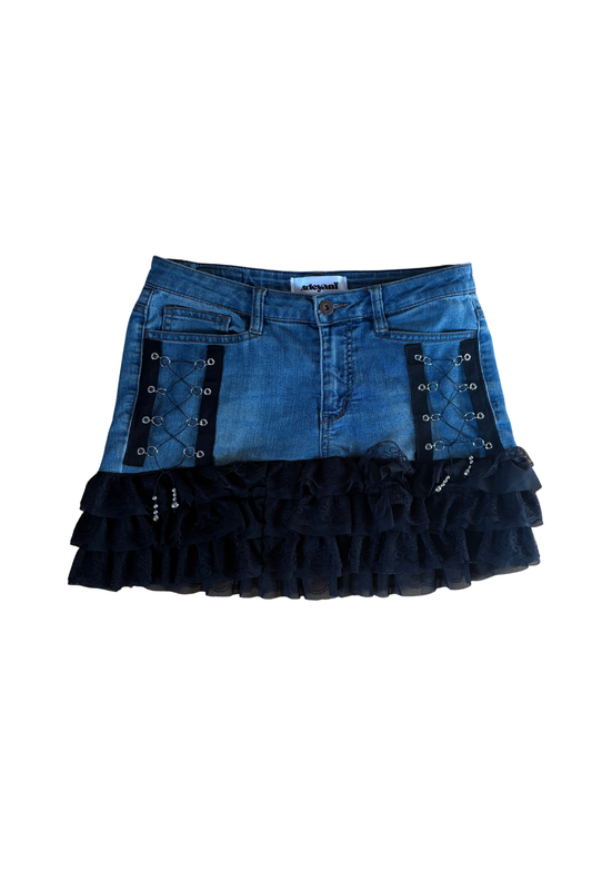 JEANS LACED SKIRT